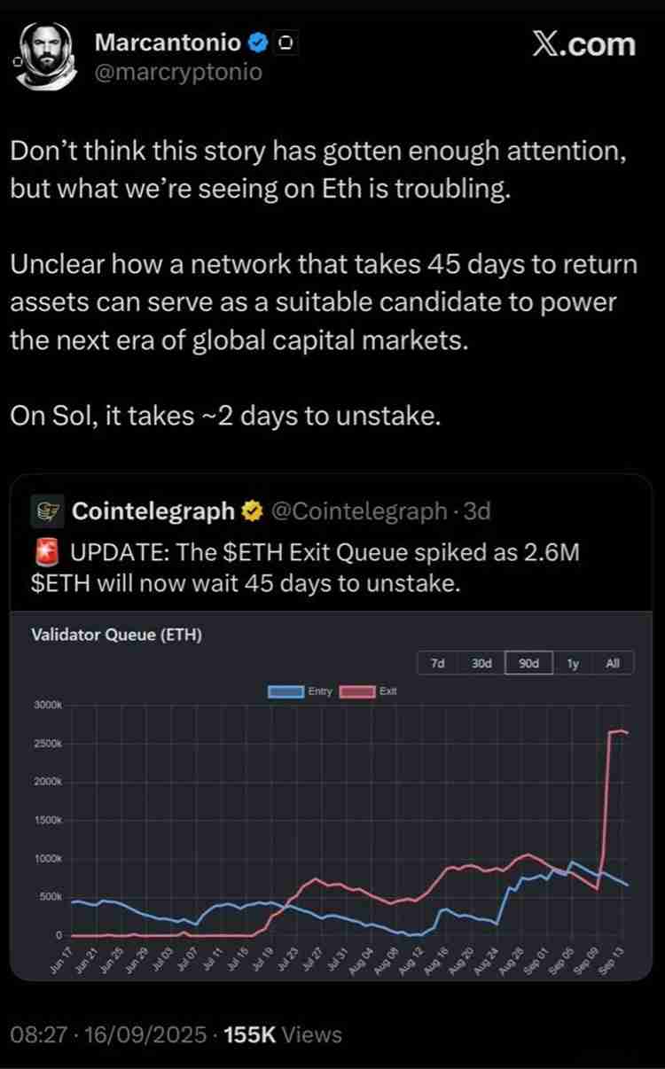 V神为以太坊(ETH)退出队列辩护,Galaxy Digital为何删除争议帖子?