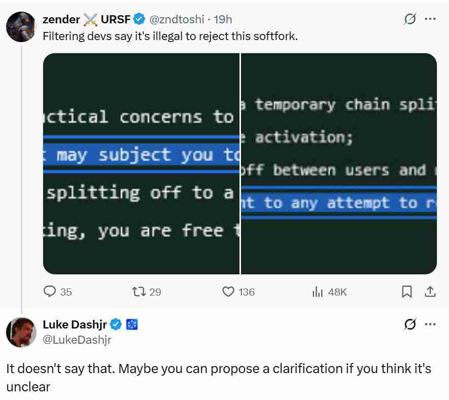 Luke Dashjr分析:比特币遭遇攻击”——BTC支持者抨击软分叉提案中的“法律威胁”