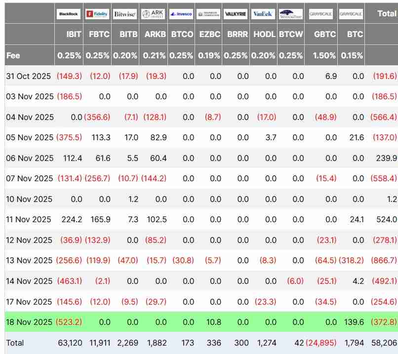 一文了解贝莱德领衔近30亿美元的比特币(BTC)11月ETF资金外流,单日创下5.23亿美元纪