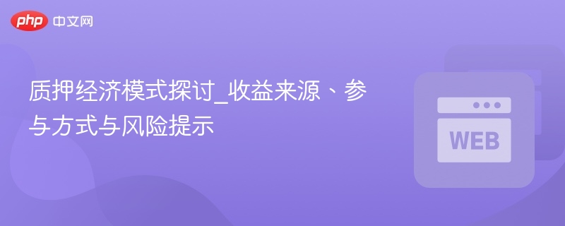 质押经济模式探讨_收益来源、参与方式与风险提示