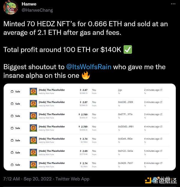 一个NFT玩家在熊市：从亏损85 ETH到盈利100 ETH