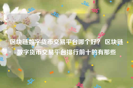 区块链数字货币交易平台哪个好？ 区块链数字货币交易平台排行前十的有那些