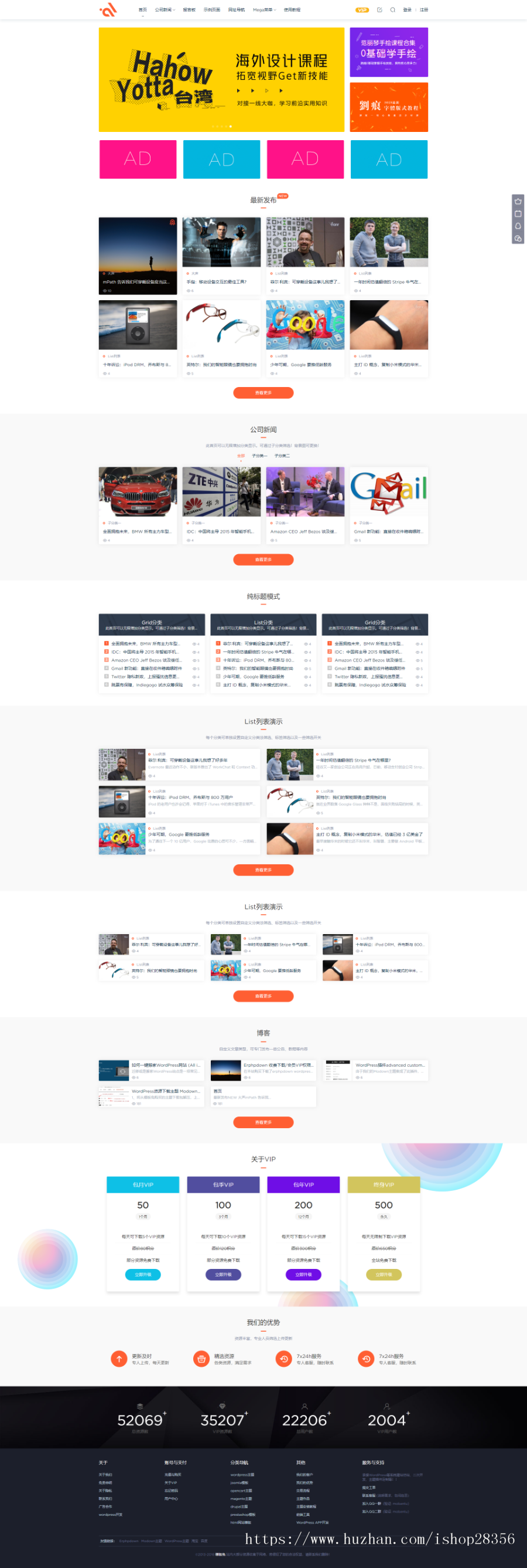 Modown V4.3 WordPress資源素材图片付钱下载网 Erphpdown主题风格模版正版 含演试数据信息商业版免费下载