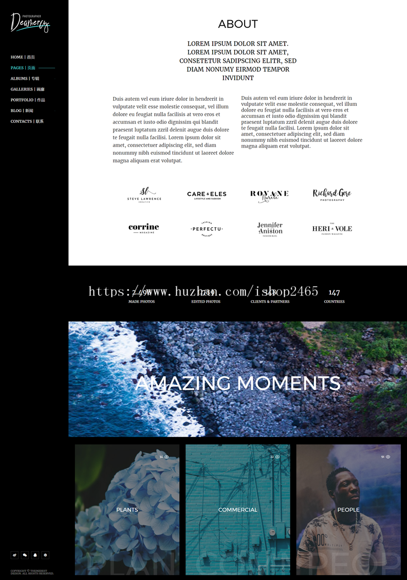 Deamercy创意摄影师 WordPress 主题汉化模板商业版免费下载