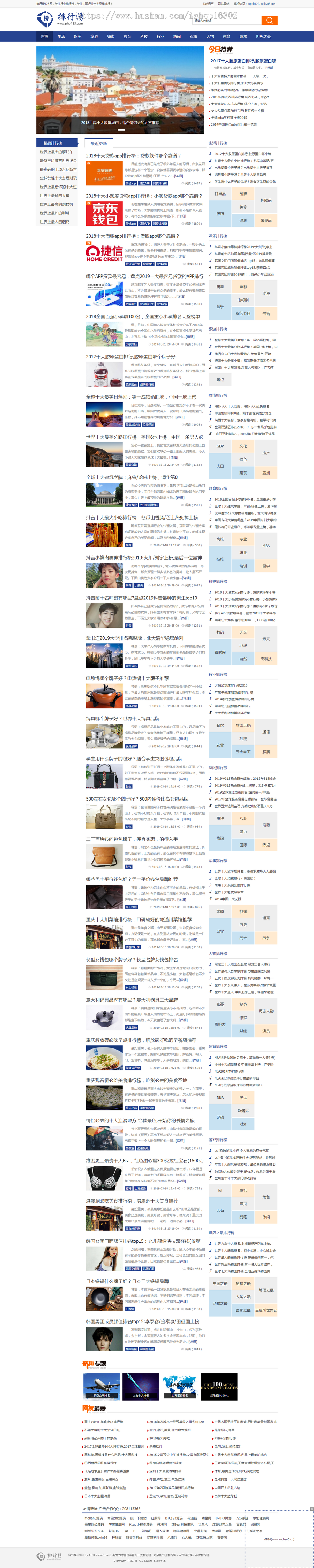 仿《排行榜123》源码 品牌资讯排行榜整站模板 帝国cms7.5 带采集商业版免费下载