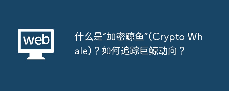 什么是“加密鲸鱼”(crypto whale)？如何追踪巨鲸动向？ - php中文网