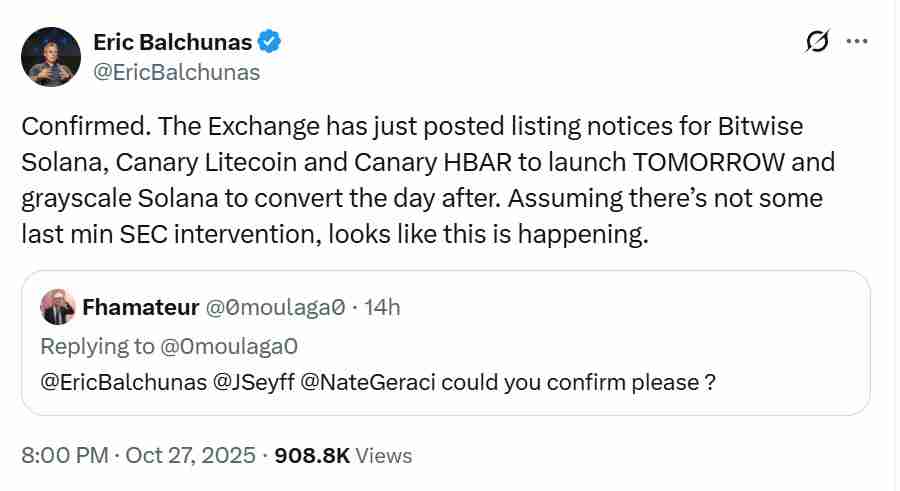 索拉纳币（Solana）ETF首年有望吸引60亿美元资金，SOL跻身“主流阵营”