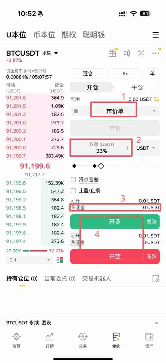 如何使用币安进行永续合约的做多和做空？币安进行永续合约的做多和做空的图文教程