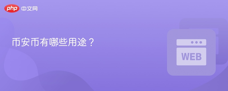 币安币有哪些用途？