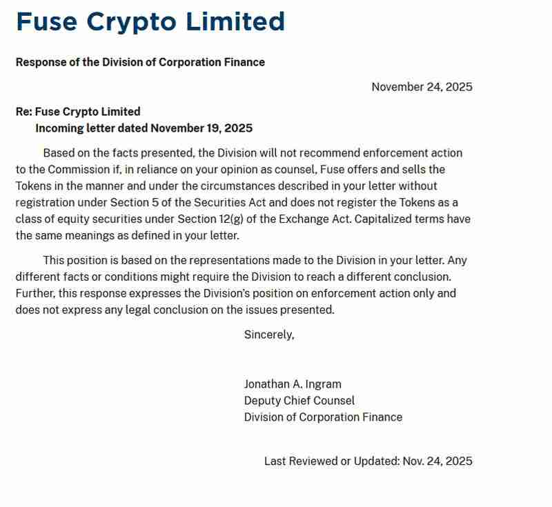 一文了解SEC为Solana DePIN项目代币FUSE发布”罕见“不采取行动函